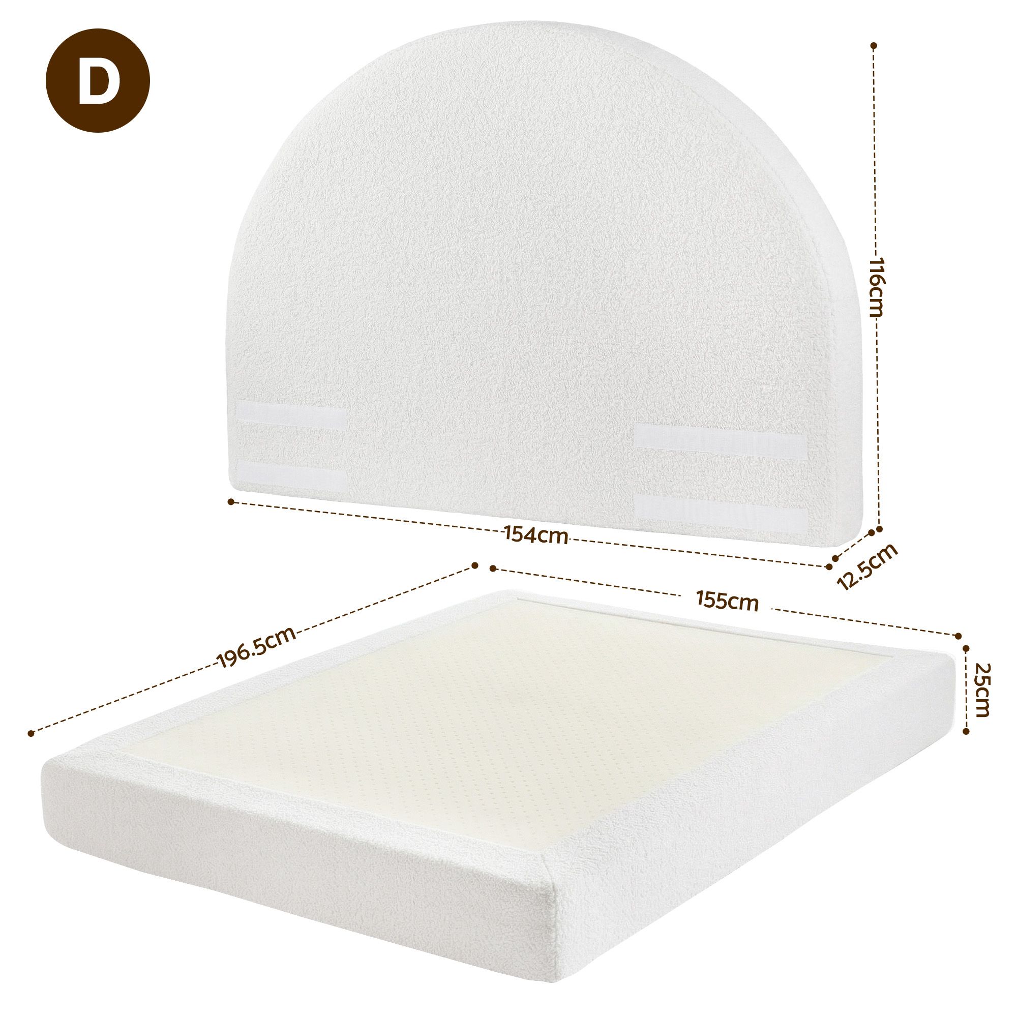 Artiss Double Bed Frame | Boucle Fabric, No Assembly – Wonder Shop Double Bed Frame