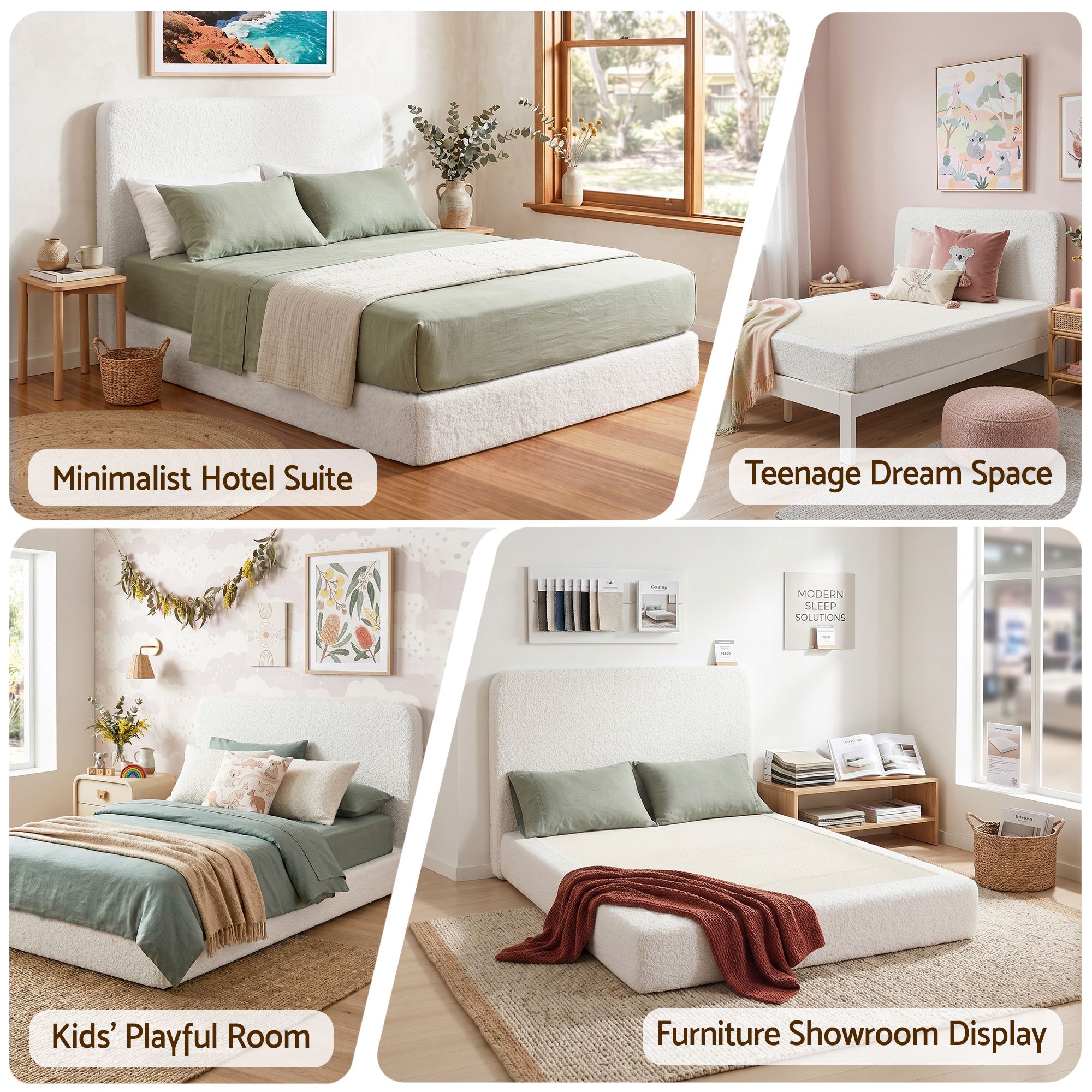 Artiss Double Bed Frame | Boucle Fabric, Washable Cover – Wonder Shop Double Bed Frame