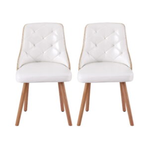 Artiss Dining Chairs White Pu (Set Of 4) – Wonder Shop Artiss Dining Chairs