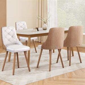 Artiss Dining Chairs White Pu (Set Of 4) – Wonder Shop Artiss Dining Chairs