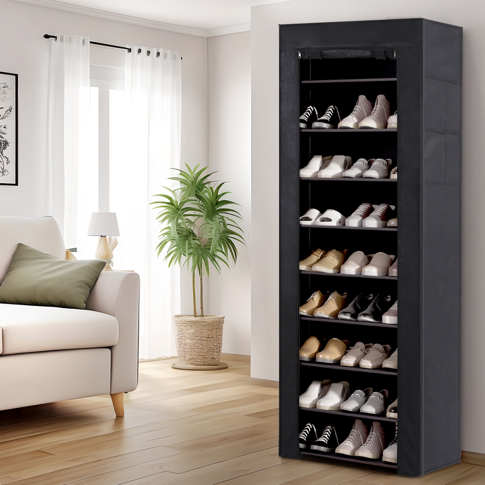 Artiss Shoe Rack Cabinet | 10-Tier Black Storage – Wonder Shop Shoe Rack Cabinet