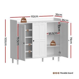 Artiss Shoe Rack Cabinet | Adjustable White Storage – Wonder Shop Shoe Rack Cabinet