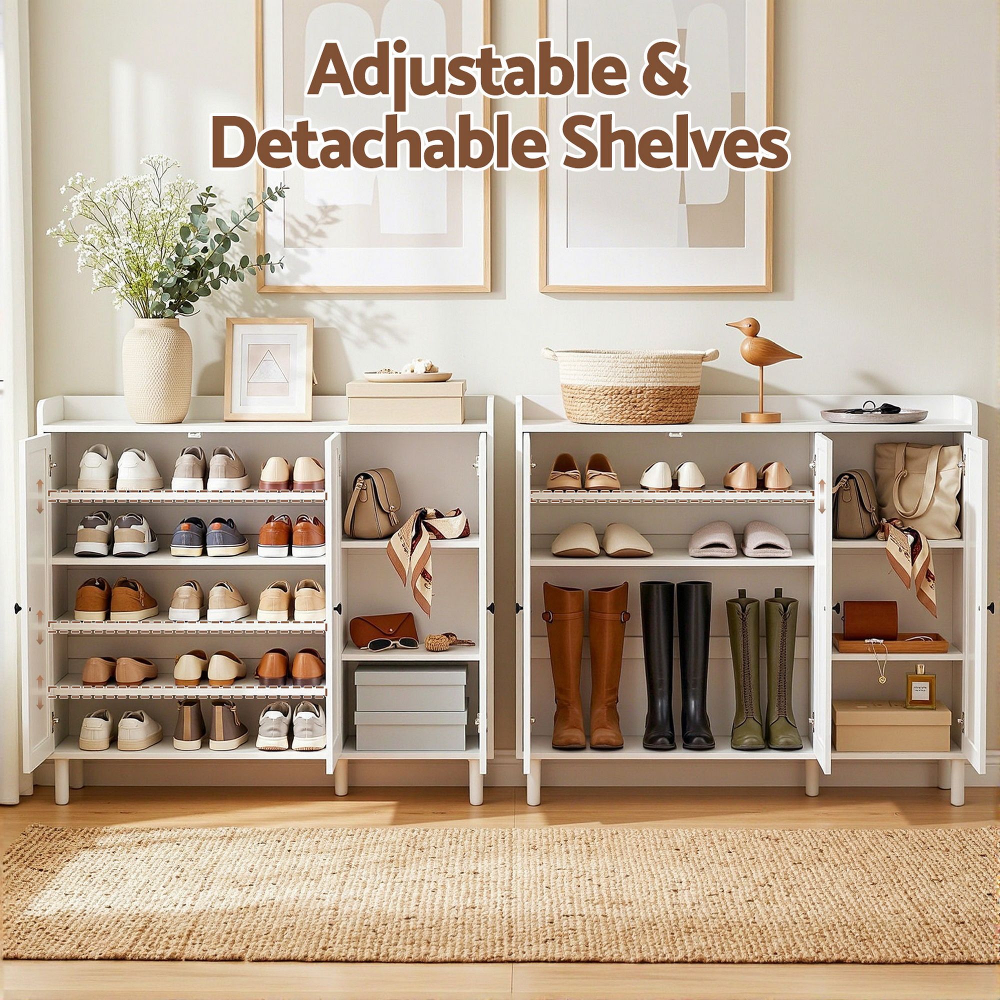 Artiss Shoe Rack Cabinet | Adjustable White Storage – Wonder Shop Shoe Rack Cabinet