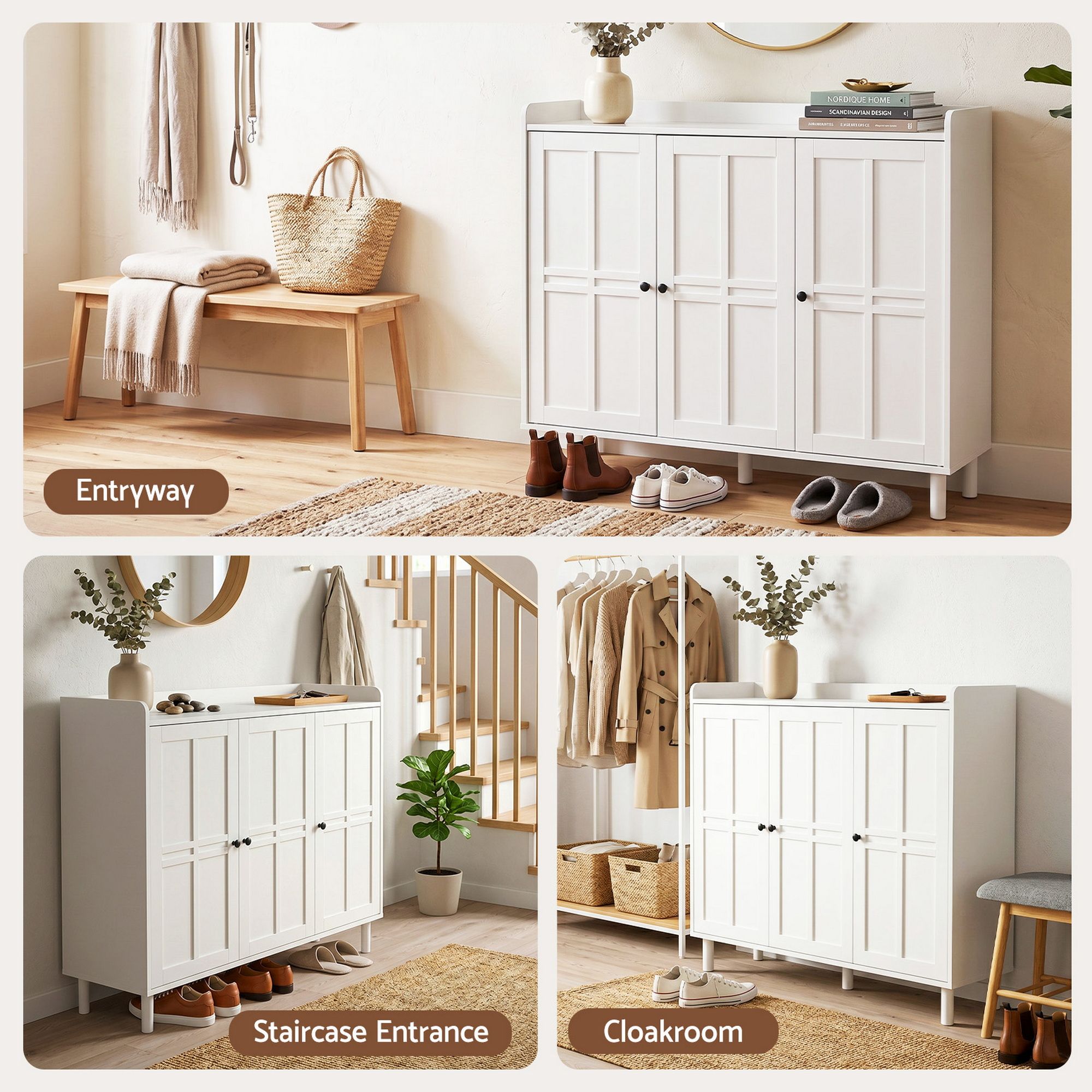 Artiss Shoe Rack Cabinet | Adjustable White Storage – Wonder Shop Shoe Rack Cabinet