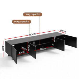 Artiss Tv Unit Entertainment Unit 180Cm Black Storage – Wonder Shop Artiss Tv Unit Entertainment Unit 180Cm Black Storage Product Image Wonder Shop