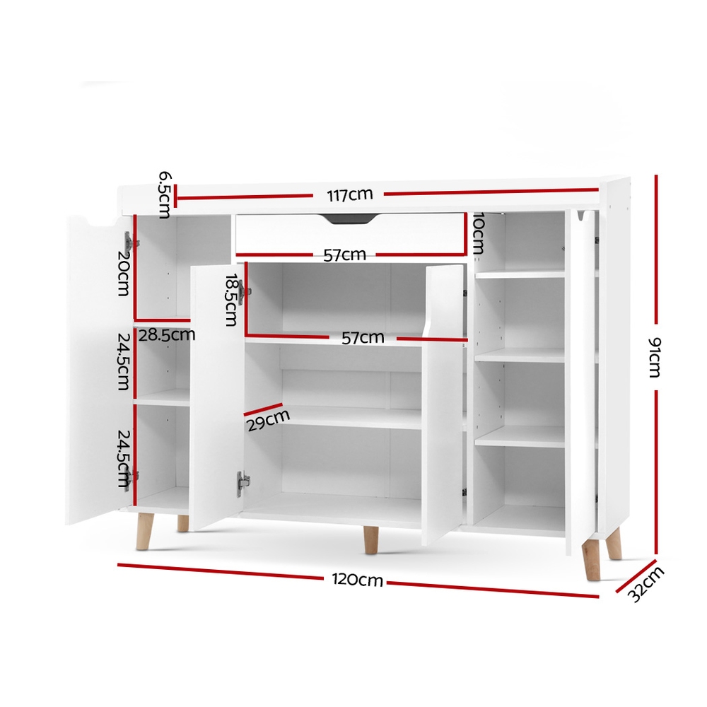 Artiss Shoe Rack Cabinet | 26 Pairs Adjustable White – Wonder Shop Shoe Rack Cabinet