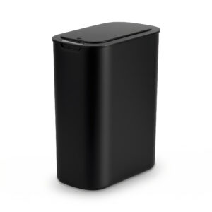 Devanti Automatic Trash Bin with Lid 25L Motion Sensor Kitchen Bin Touchless Garbage Can Plastic Slim Rubbish Bin with Liner Holder for Kitchen, Home, Office, Black