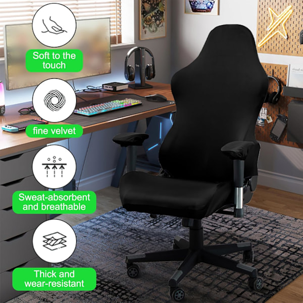 Gaming Chair Cover | Black Stretch With Armrests – Wonder Shop Gaming Chair Cover