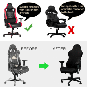 Gaming Chair Cover | Black Stretch With Armrests – Wonder Shop Gaming Chair Cover
