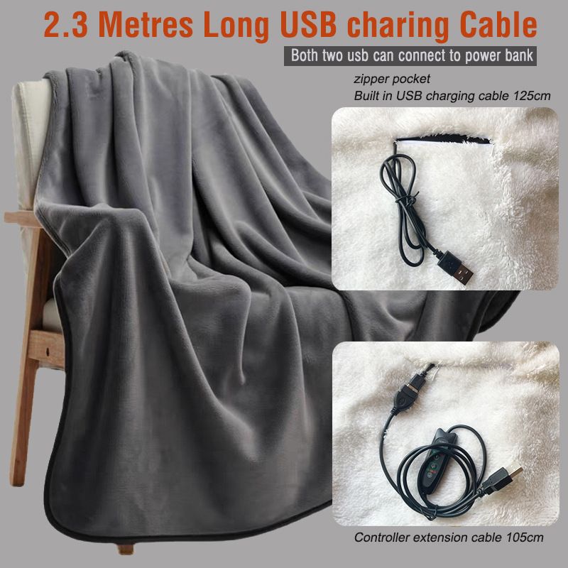 3-Setting Electric Heating Shawl | Usb Rapid Warming, Portable &Amp; Machine Washable, Multifunctional Warming Blanket For Home, Office &Amp; Travel – Wonder Shop 3-Setting Electric Heating Shawl | Usb Rapid Warming, Portable &Amp; Machine Washable, Multifunctional Warming Blanket For Home, Office &Amp; Travel - Image 10