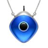 White Wearable Air Purifier Necklace With A Sleek Circular Abs Body And Lanyard Chord.