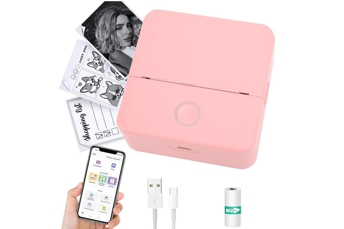 Heatless Mini Printer Thermal Mini Printer Mini Pocket Wireless Thermal Printer Bluetooth ...