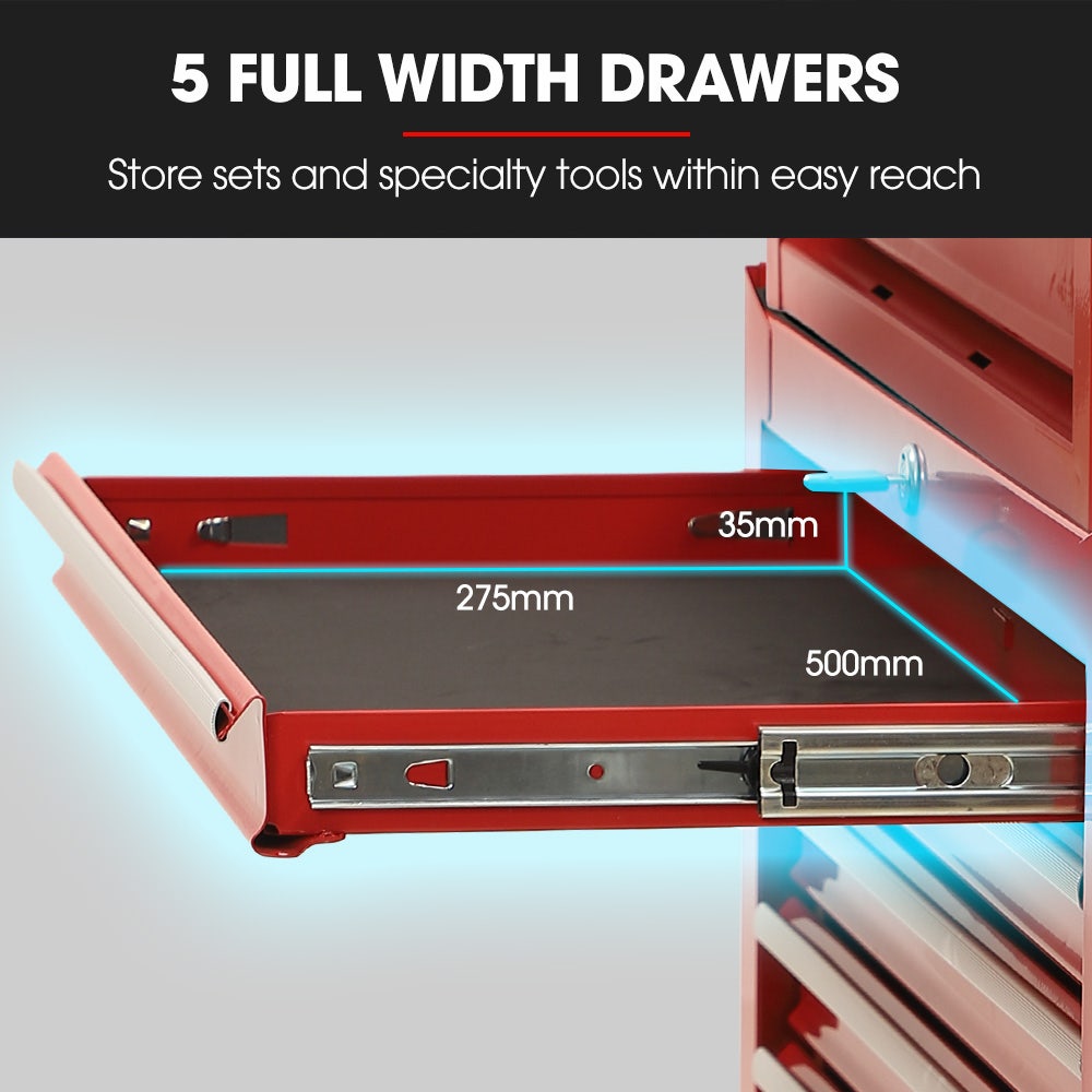 Bullet Pro 16 Drawer Tool Box Chest &Amp; Garage Organiser Red – Wonder Shop Bullet Pro 16 Drawer Tool Box Chest &Amp; Garage Organiser Red - Image 9