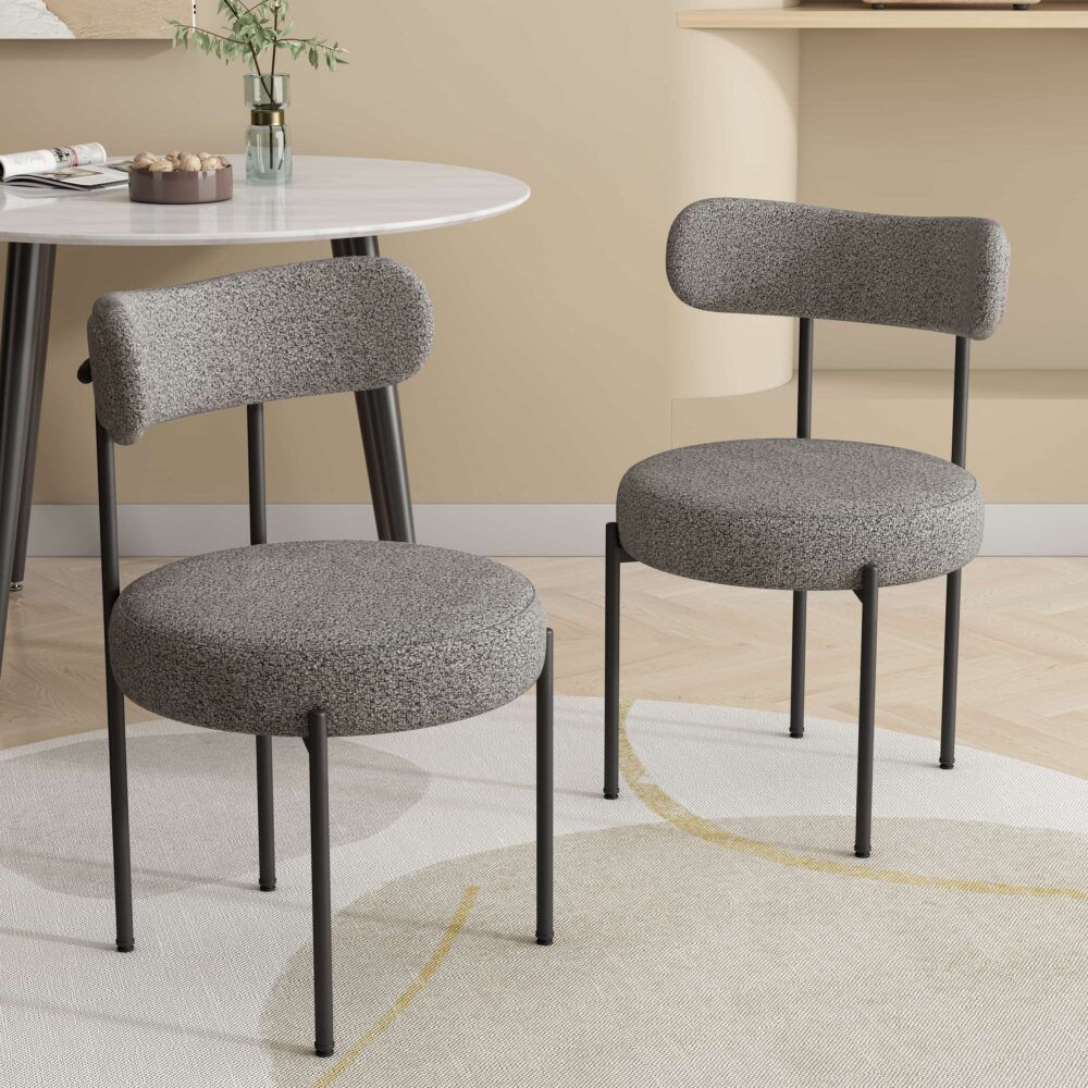 Plush Boucle Elsa Dining Chairs - Slate Grey – Wonder Shop Elsa Dining Chairs