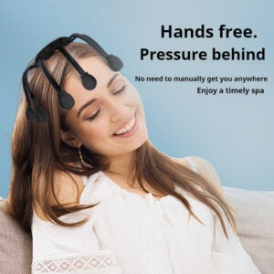 Black Standard B Model [5 Modes + Vibration + Timing] Multifunctional Electric Head Massager With 14 Nodes- Scalp Stress Relief Product Image Wonder Shop