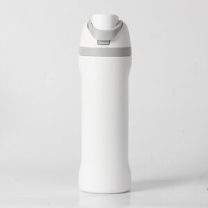 24oz White Large Thermal Water Bottle with Dual-Sipping Lid & Built-in Straw - Leak-Proof 304 Stainless Steel Outdoor Sports Flask