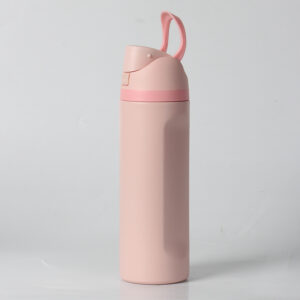 24oz Pink Large Thermal Water Bottle with Dual-Sipping Lid & Built-in Straw - Leak-Proof 304 Stainless Steel Outdoor Sports Flask