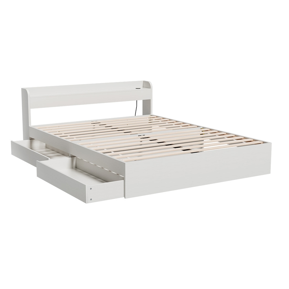 Artiss Double Bed Frame With Charging &Amp; Storage – Wonder Shop Double Bed Frame