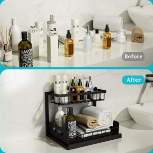 Kitchen Sink Storage Box Pull-Out 2-Tier Sliding Rack – Wonder Shop Kitchen Sink Storage Box Pull-Out 2-Tier Sliding Rack Product Image Wonder Shop